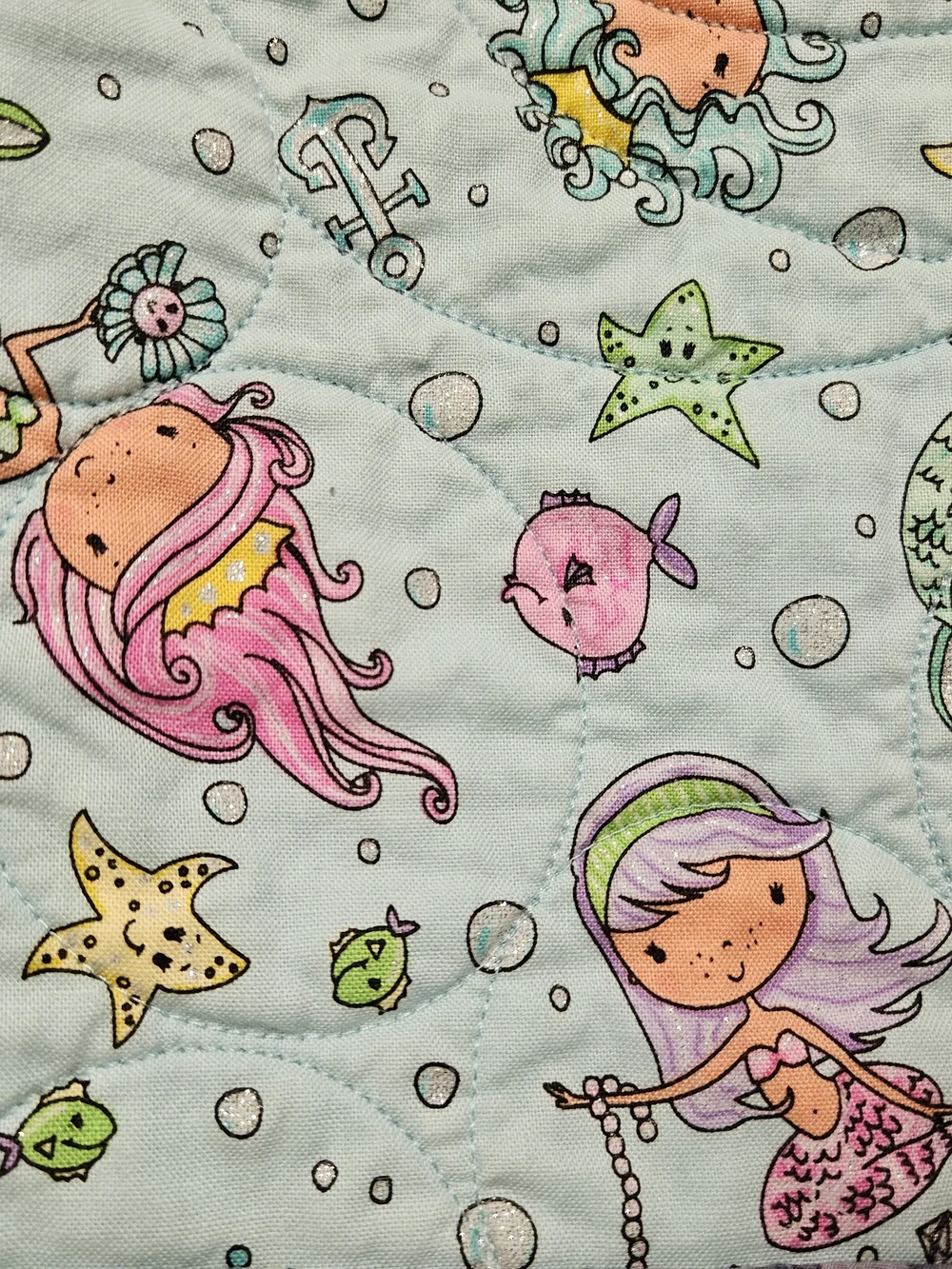 Handmade Mermaid Under the Sea Baby Quilt 43x43